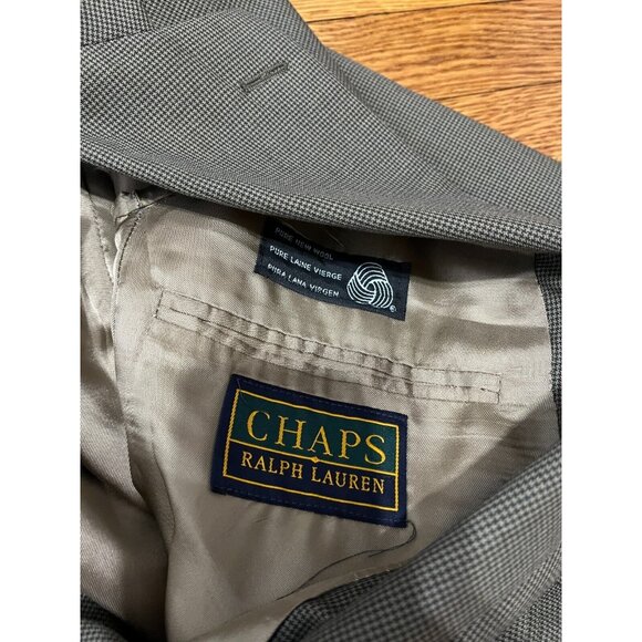 Chaps Ralph Lauren Mens Blazer Jacket Size 42L Gray Wool 2 Button Sport Coat VTG - Picture 4 of 7